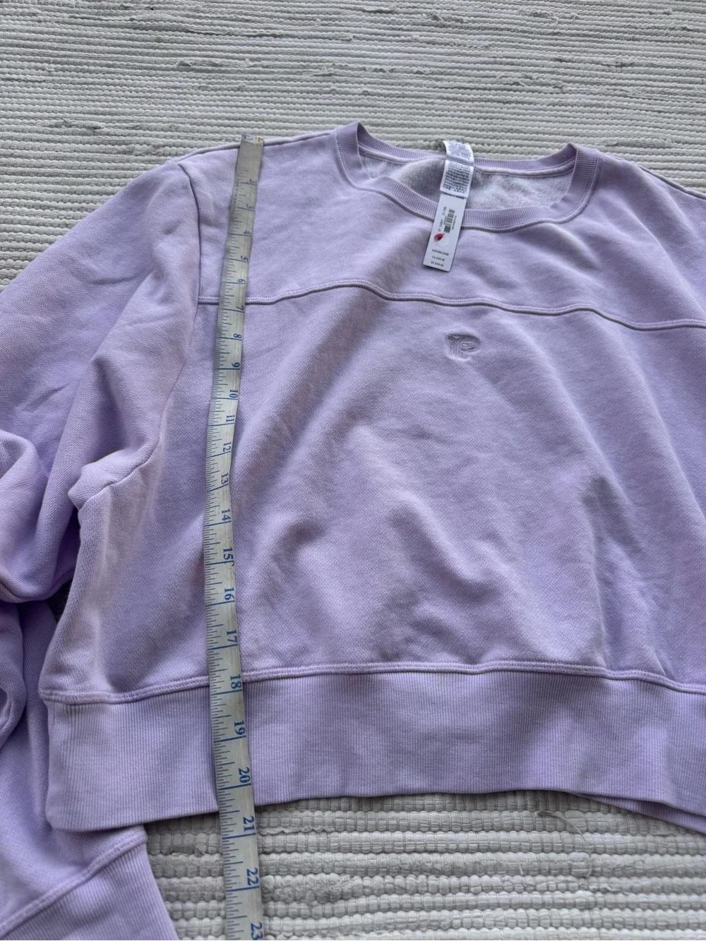 PINK Lavender Fleece Crewneck Sweatshirt Cropped Oversized Pullover